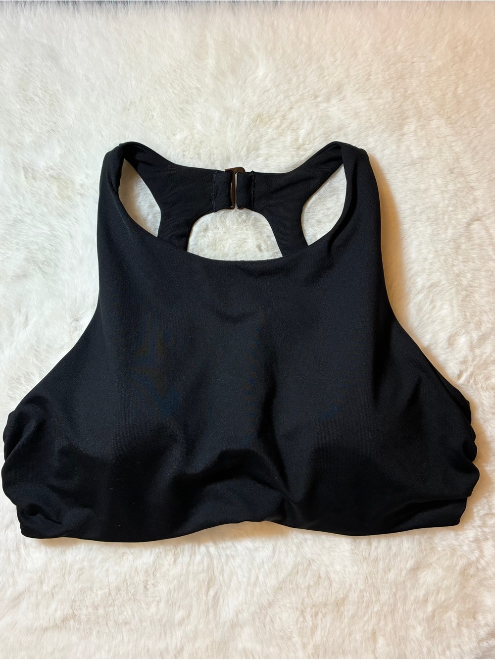 Athleta Maldives Bikini Swim Underwire Bra Cup 34 B/C Black High Neck Supportive